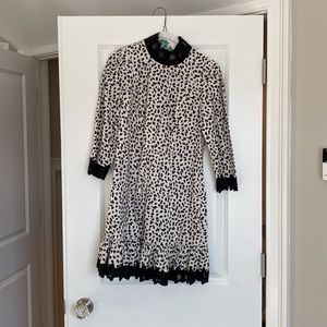 La Vie by Rebecca Taylor animal print and lace dress size small